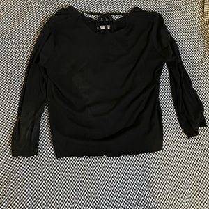 Black Long sleeve shirt with tie front